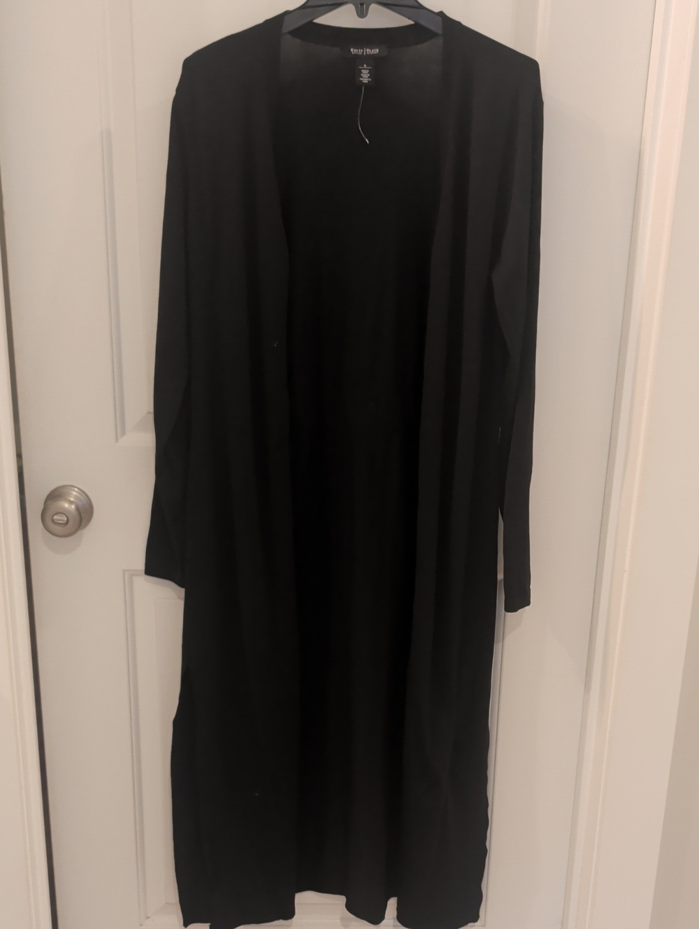 White House Black Market Black Open-Front Long Cardigan